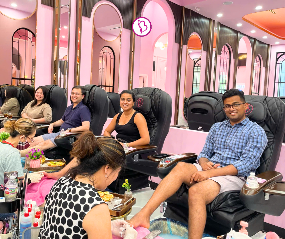 Man getting professional pedicure at Bnails Amarillo nail salon